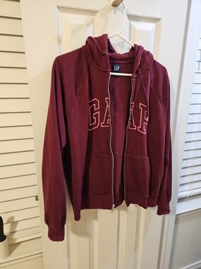 GAP Maroon Zip-Up Hoodie